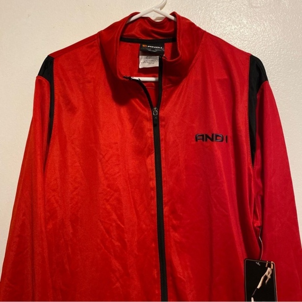 And1 Jacket Mens Size XL Red‎ Full Zip On Collared Pockets New